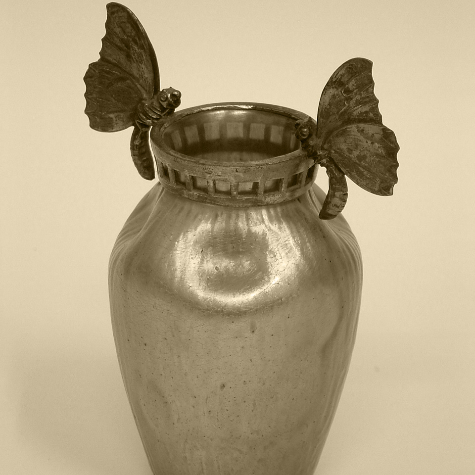 Glass Vase with butterflies