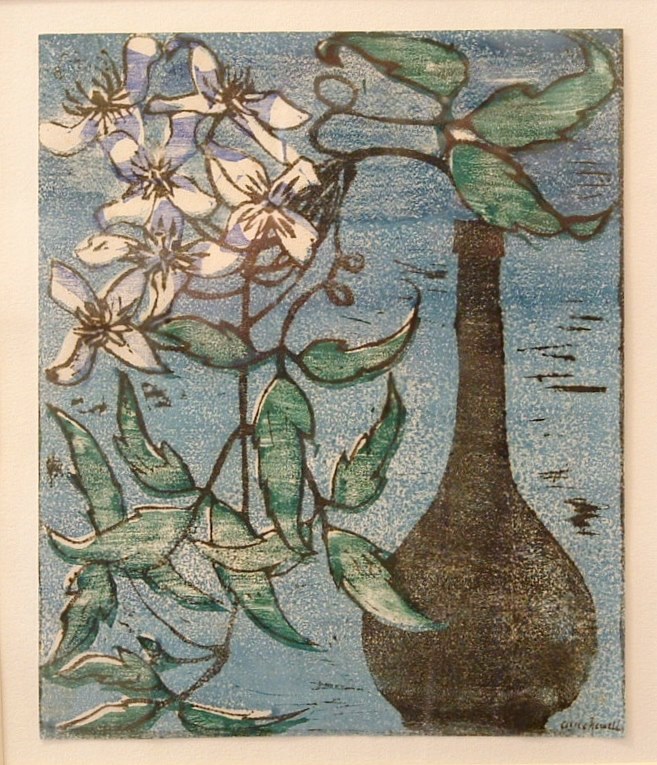 Still Life Linocut (c1930) by Alice Newell