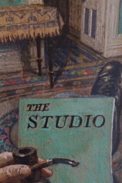 The Artist Smoking and Reading 'The Studio’ (c1910)